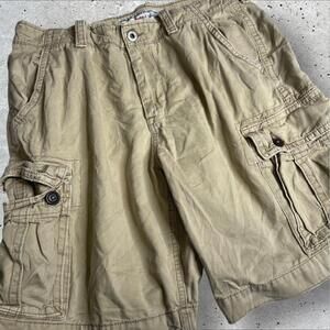 Y2K American Eagle Outfitters‎ Classic Length Cargo Shorts Beige Mens Size 30